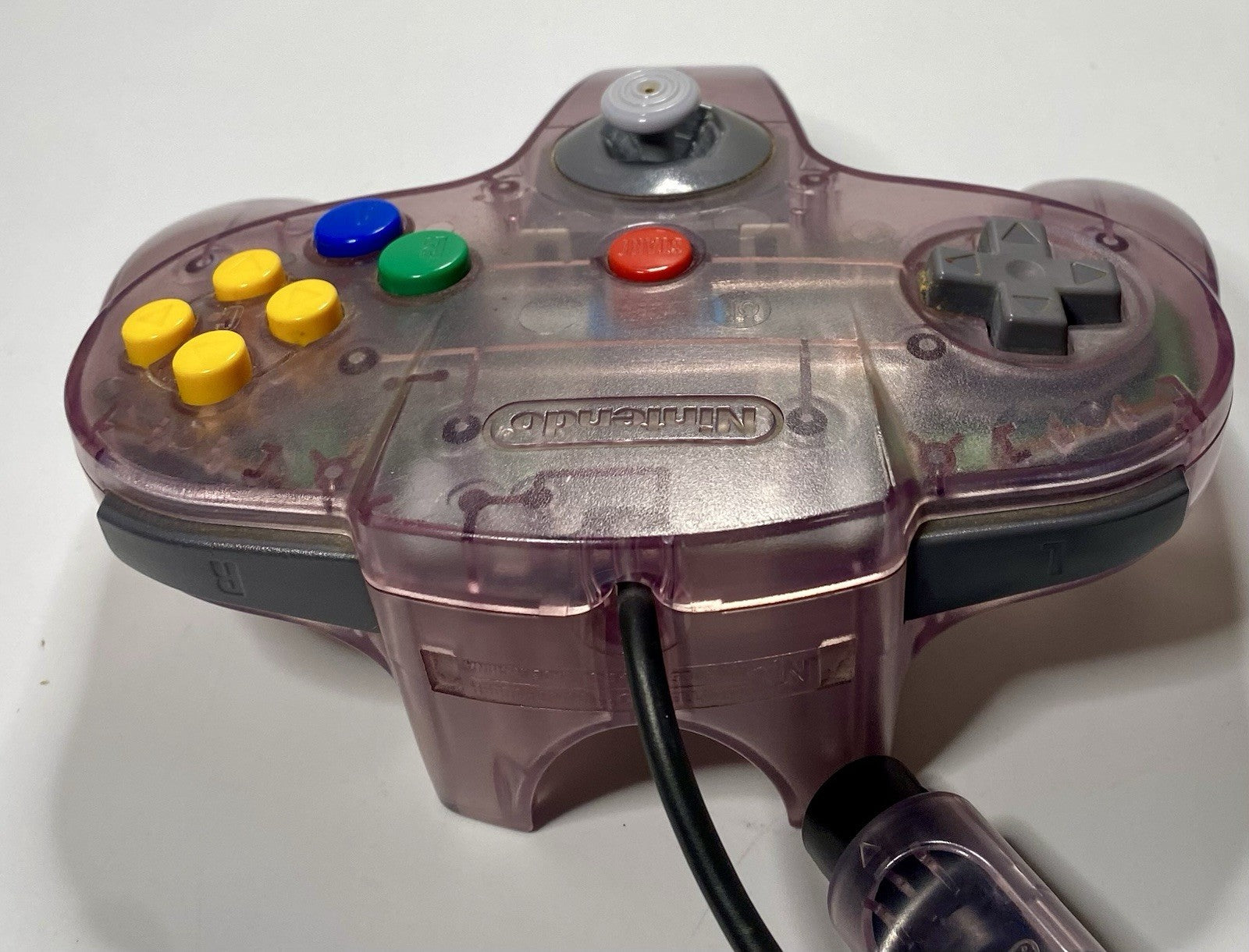 Nintendo 64 N64 Clear Atomic Purple Controller OEM Original All Buttons Tested!