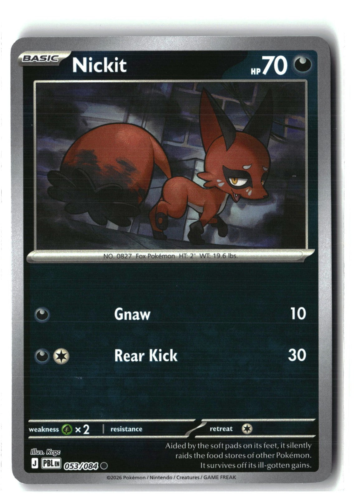 Nickit Reverse Holofoil NM (Pitch Black 053/084)