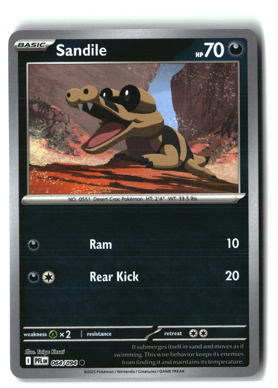 Sandile Reverse Holofoil NM (Phantasmal Flames 064/094)
