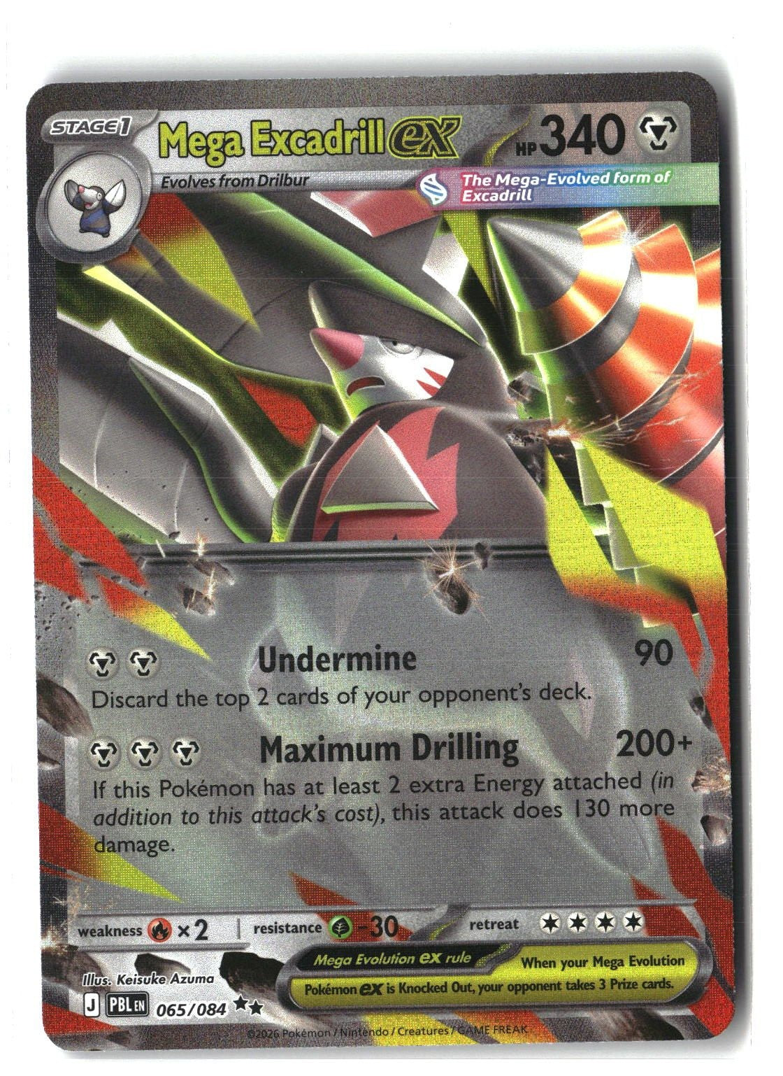 Mega Excadrill ex Holofoil NM (Pitch Black 065/084)