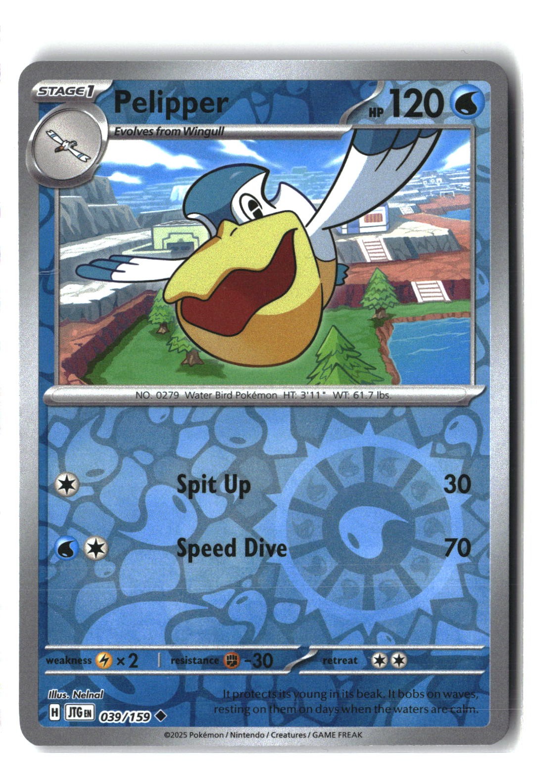 Pelipper Reverse Holofoil NM (Journey Together 039/159)