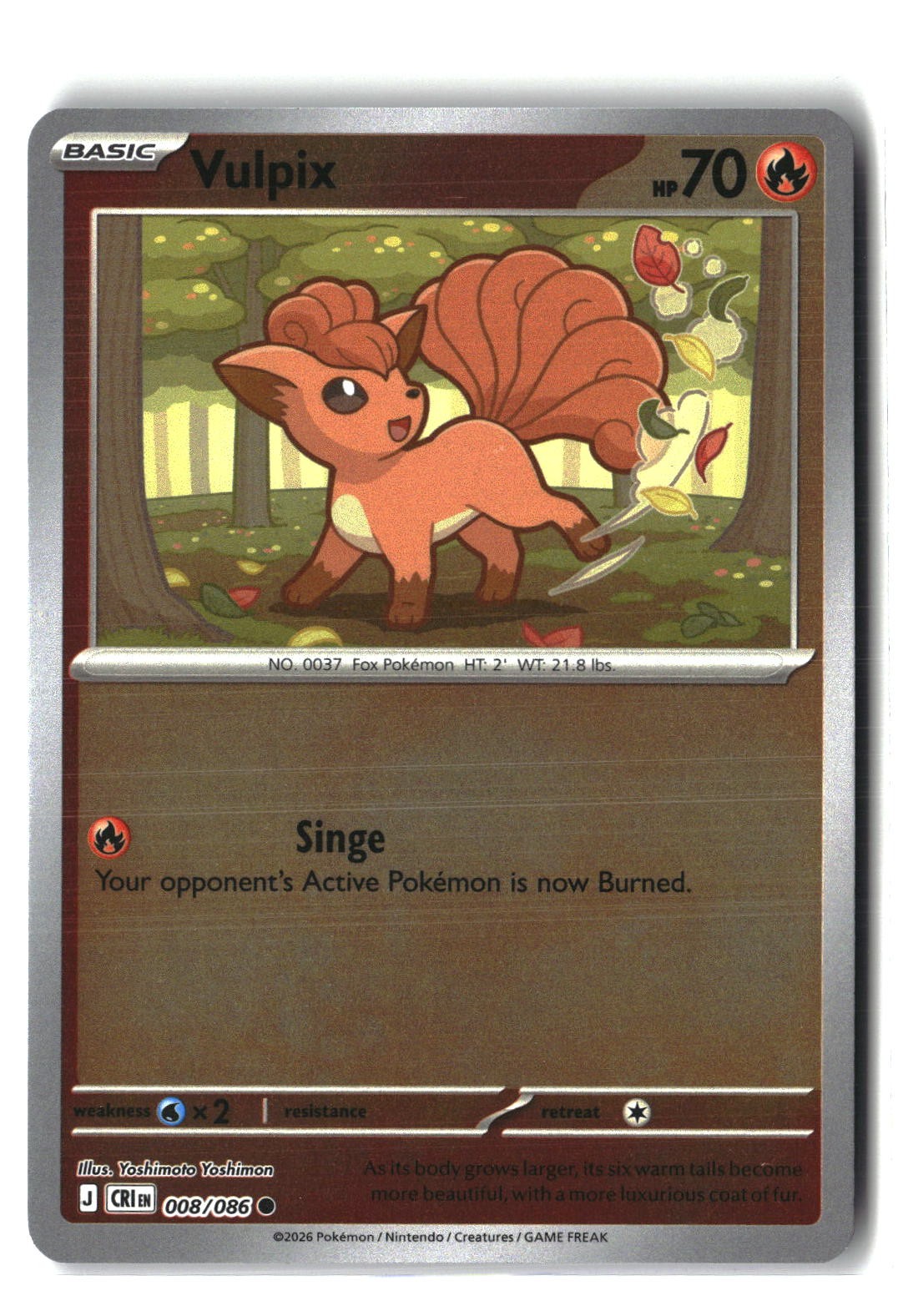 Vulpix Reverse Holofoil NM (Chaos Rising 008/086)