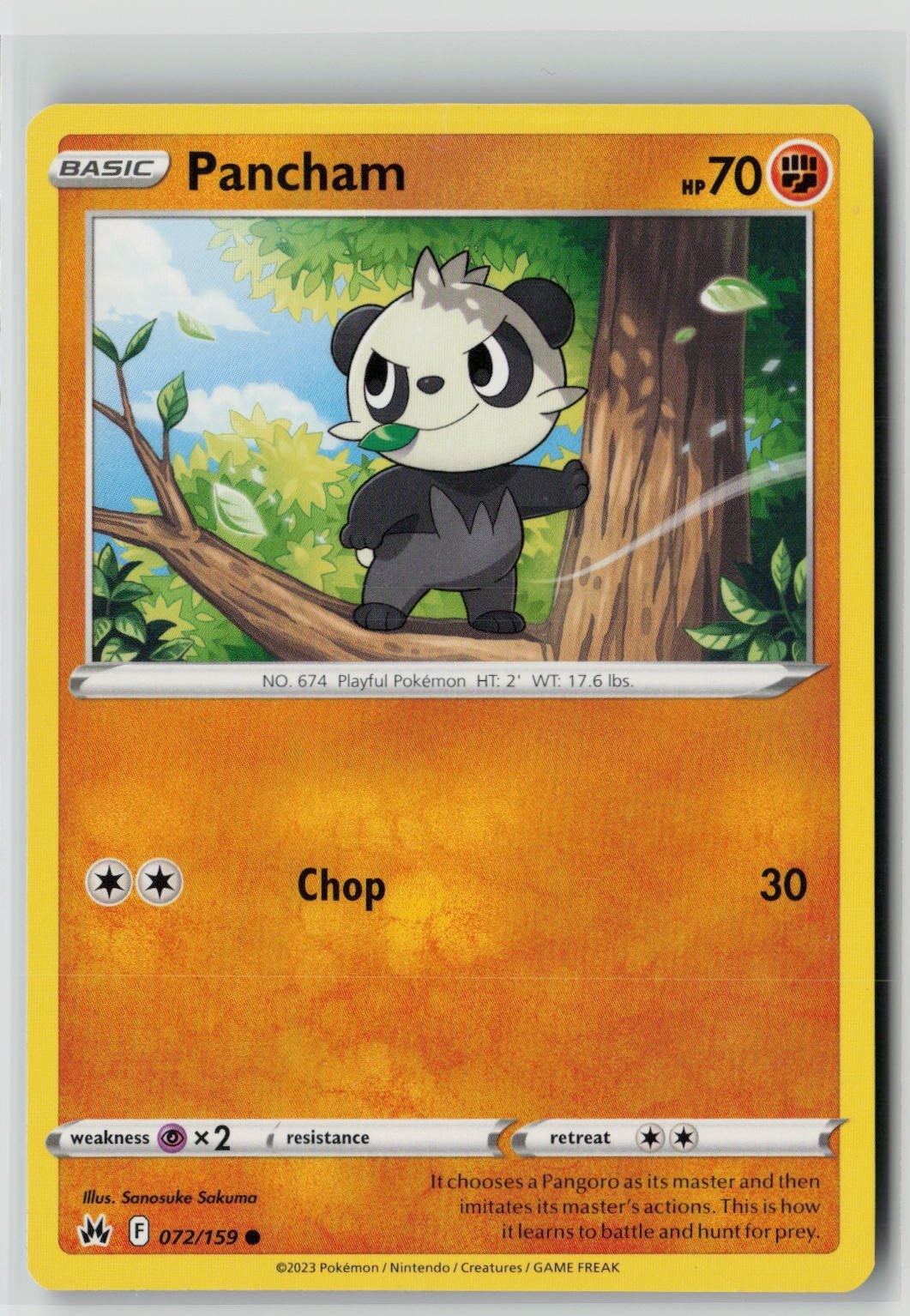 Pancham (SWSH: Crown Zenith 072/159) NM
