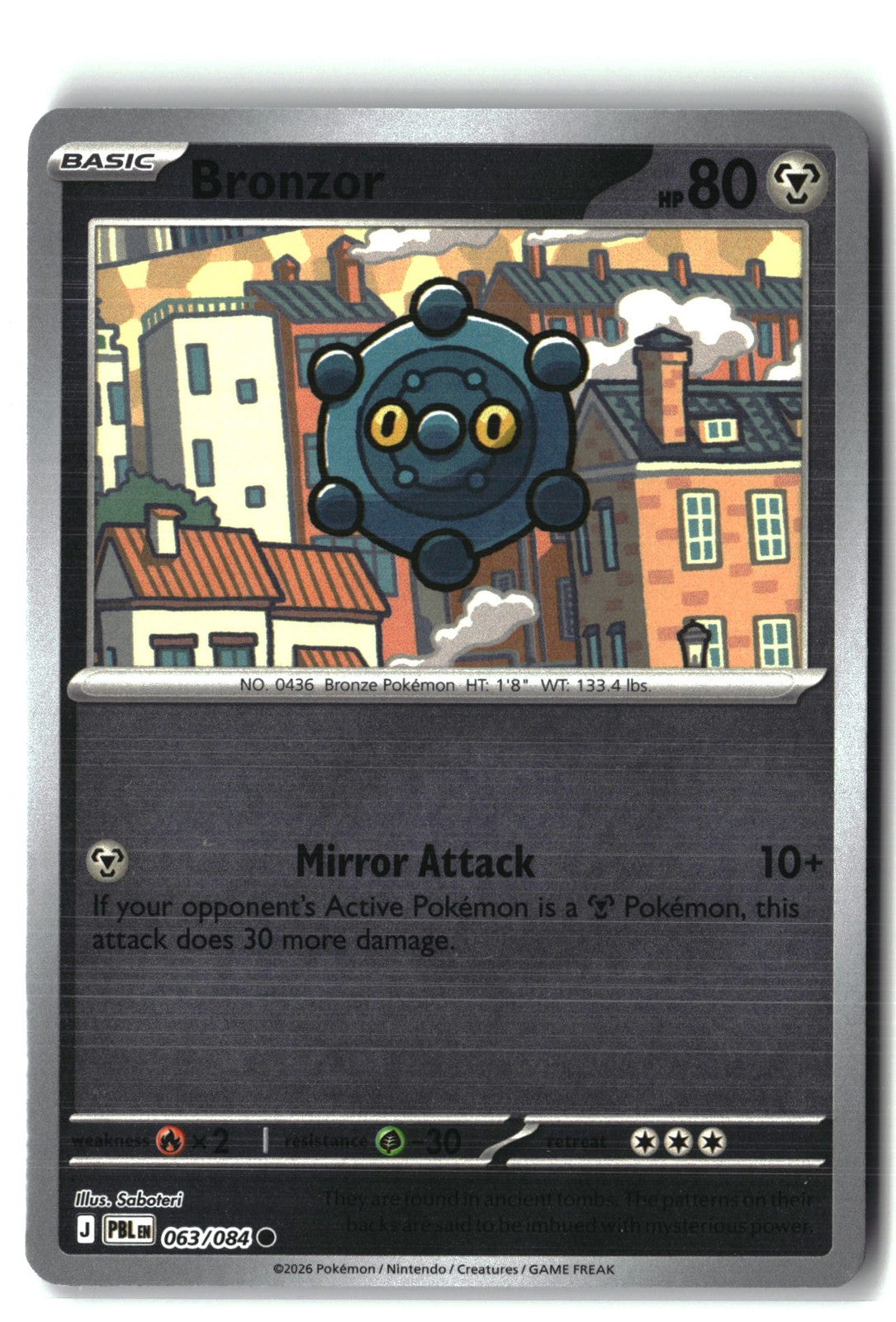 Bronzor Reverse Holofoil NM (Pitch Black 063/084)
