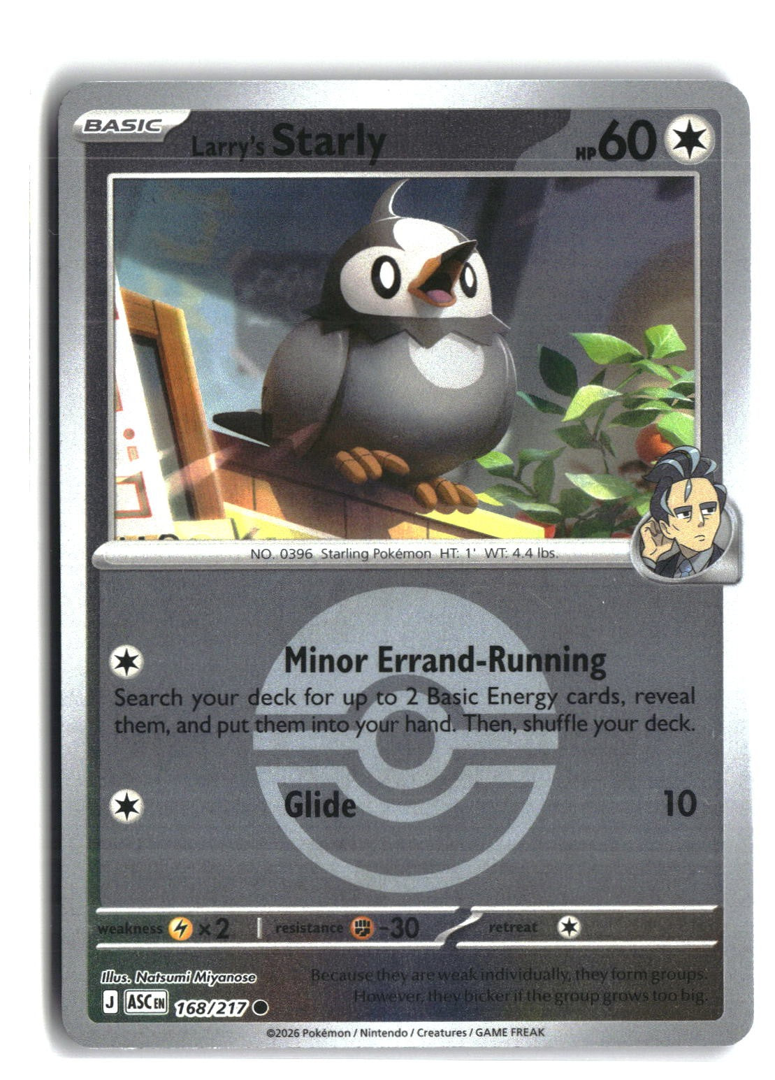 Larry's Starly (Poke Ball) Reverse Holofoil NM (ME: Ascended Heroes 168/217)
