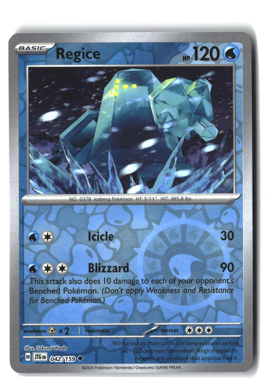 Regice Reverse Holofoil NM (Journey Together 042/159)
