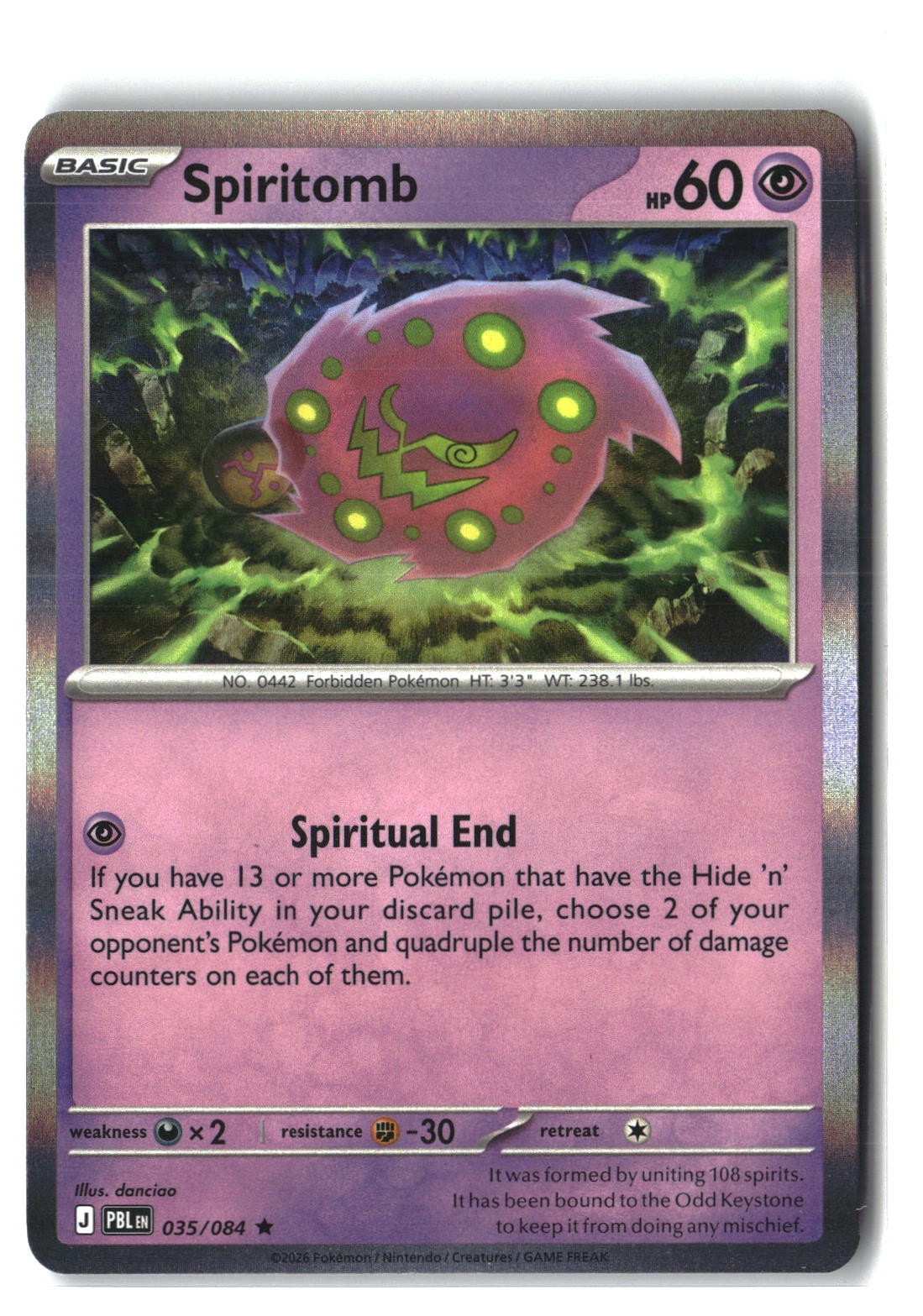 Spiritomb Holofoil NM (Pitch Black 035/084)