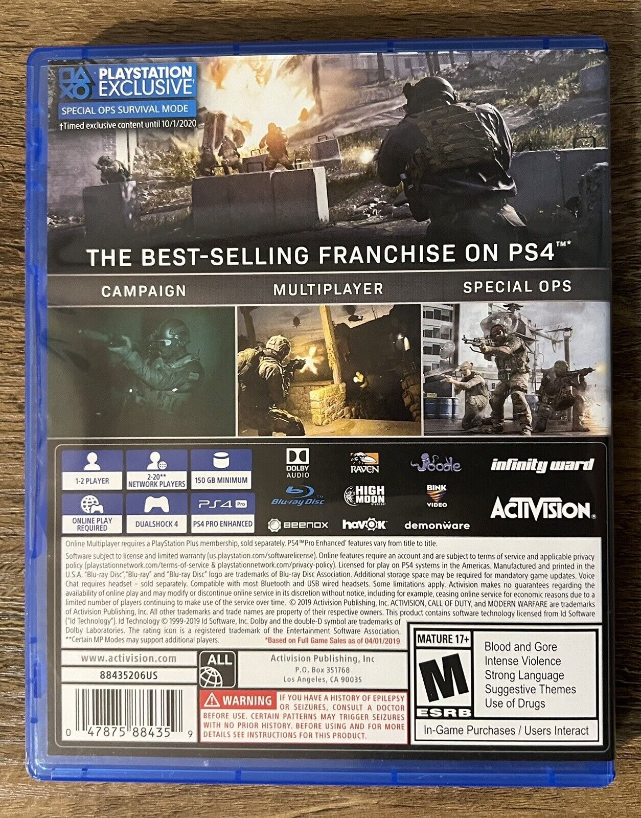 Call of Duty: Modern Warfare (Sony PlayStation 4, 2019) PS4 TESTED and Working