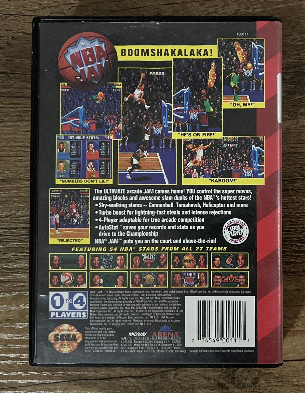 NBA Jam (Sega Genesis, 1994) - BOX AND MANUAL ONLY NO GAME