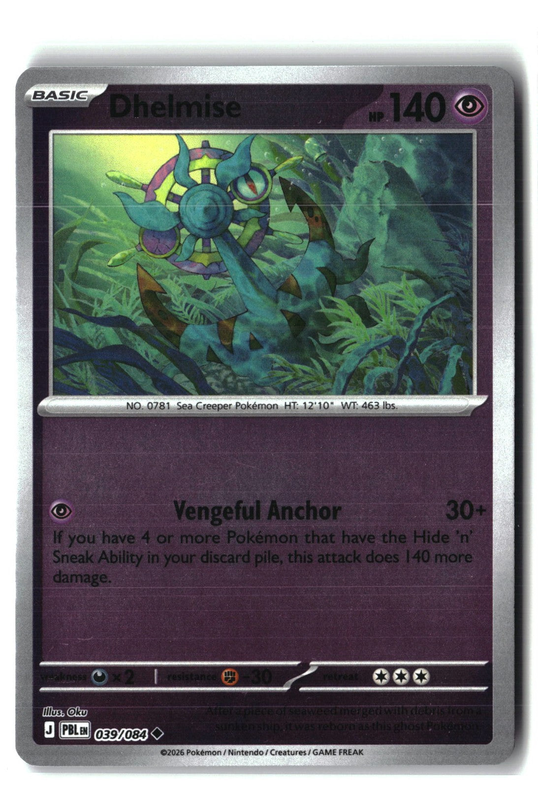 Dhelmise Reverse Holofoil NM (Pitch Black 039/084)