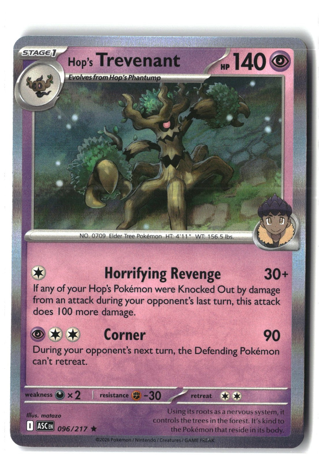 Hop's Trevenant Holofoil NM (ME: Ascended Heroes 096/217)