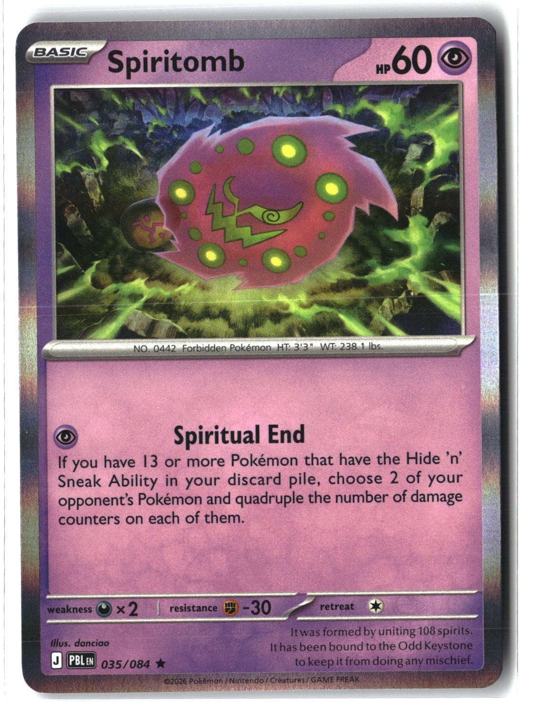 Spiritomb Holofoil NM (Pitch Black 035/084)