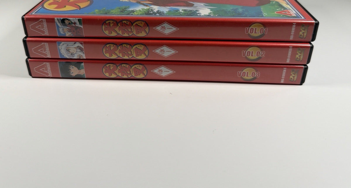 INUYASHA Box Set Vol 1-3 Anime DVD Japanese  Rare Episodes 1-25, Eng Subs Works