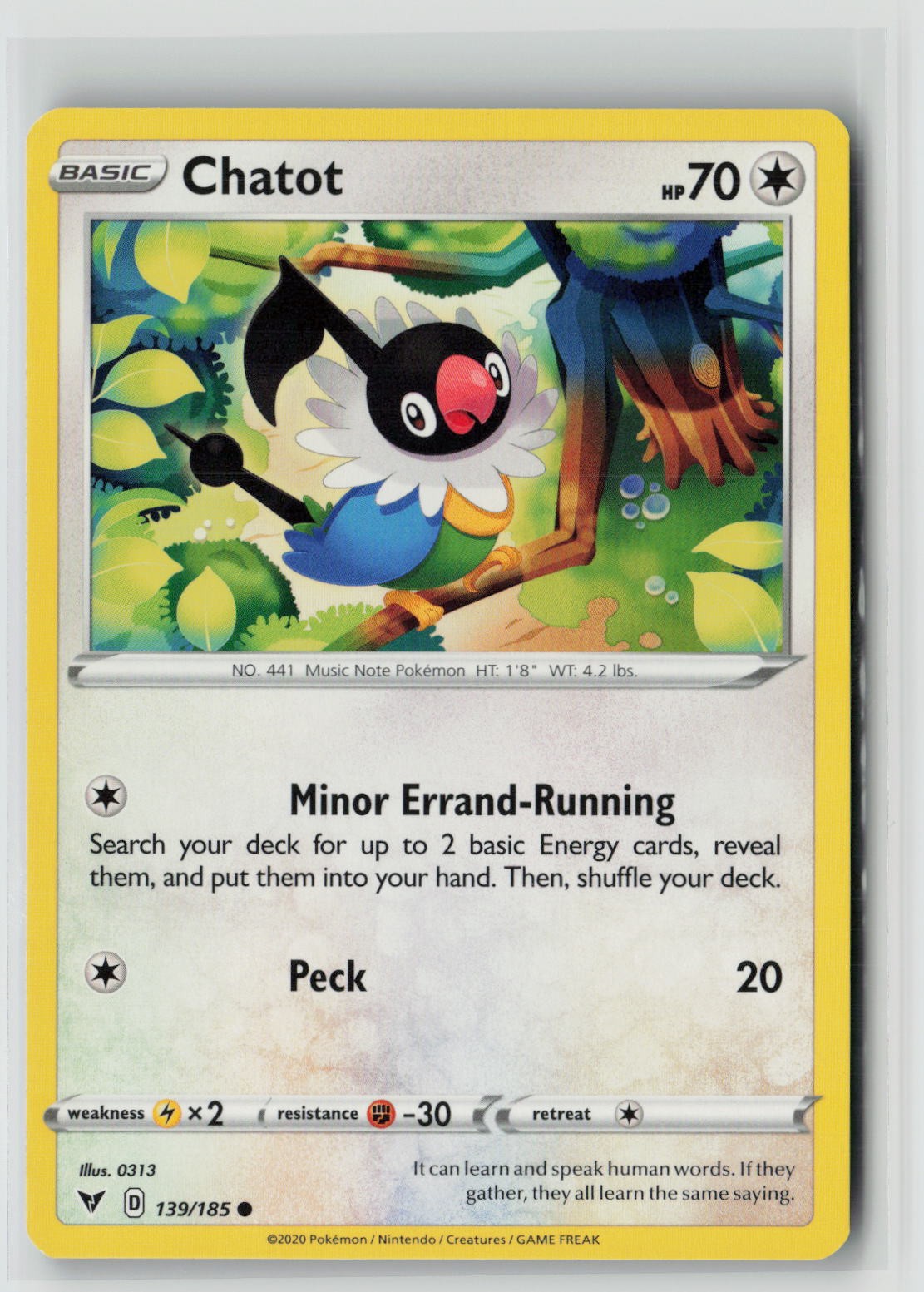 Chatot (SWSH04: Vivid Voltage 139/185) NM
