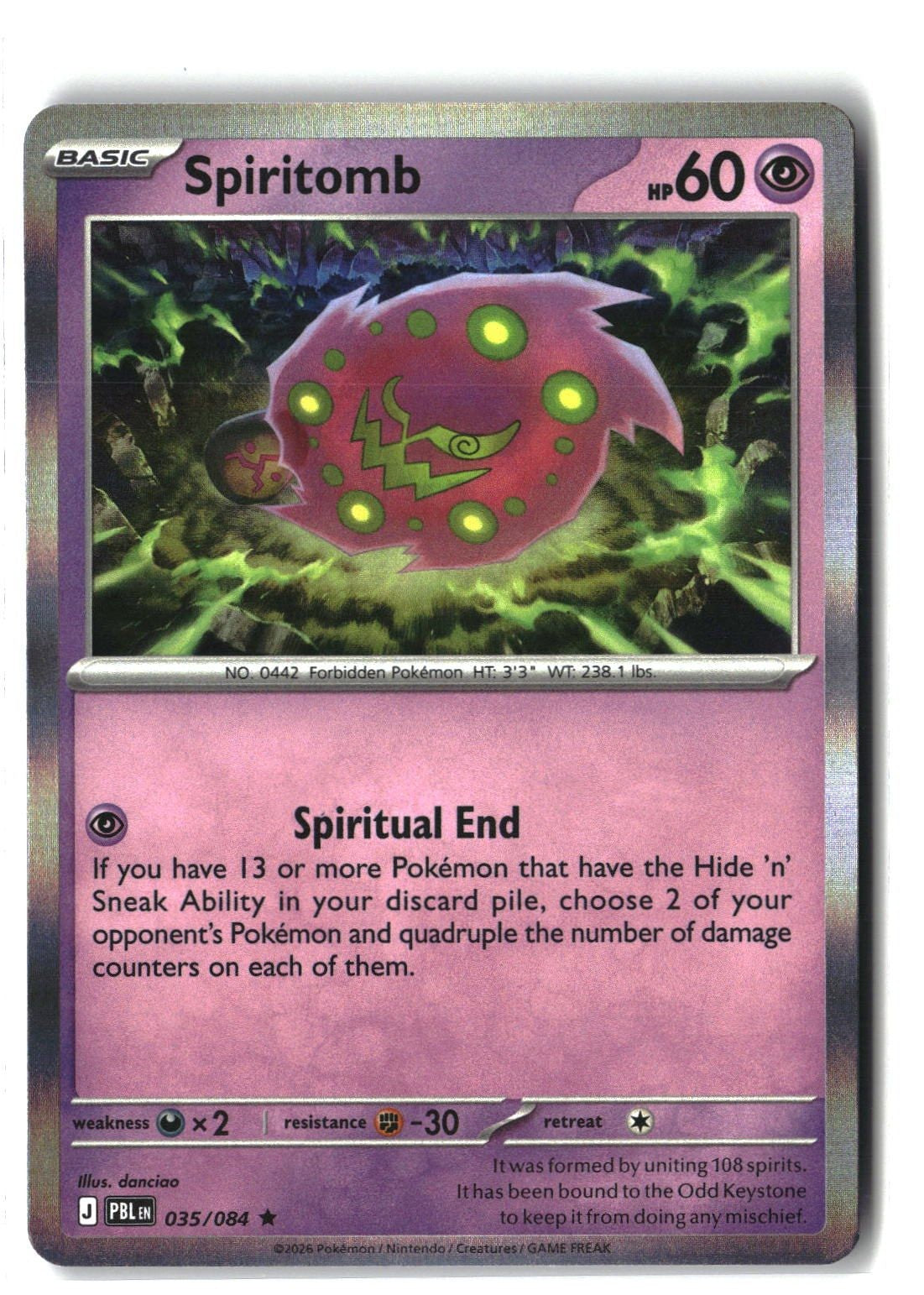 Spiritomb Holofoil NM (Pitch Black 035/084)