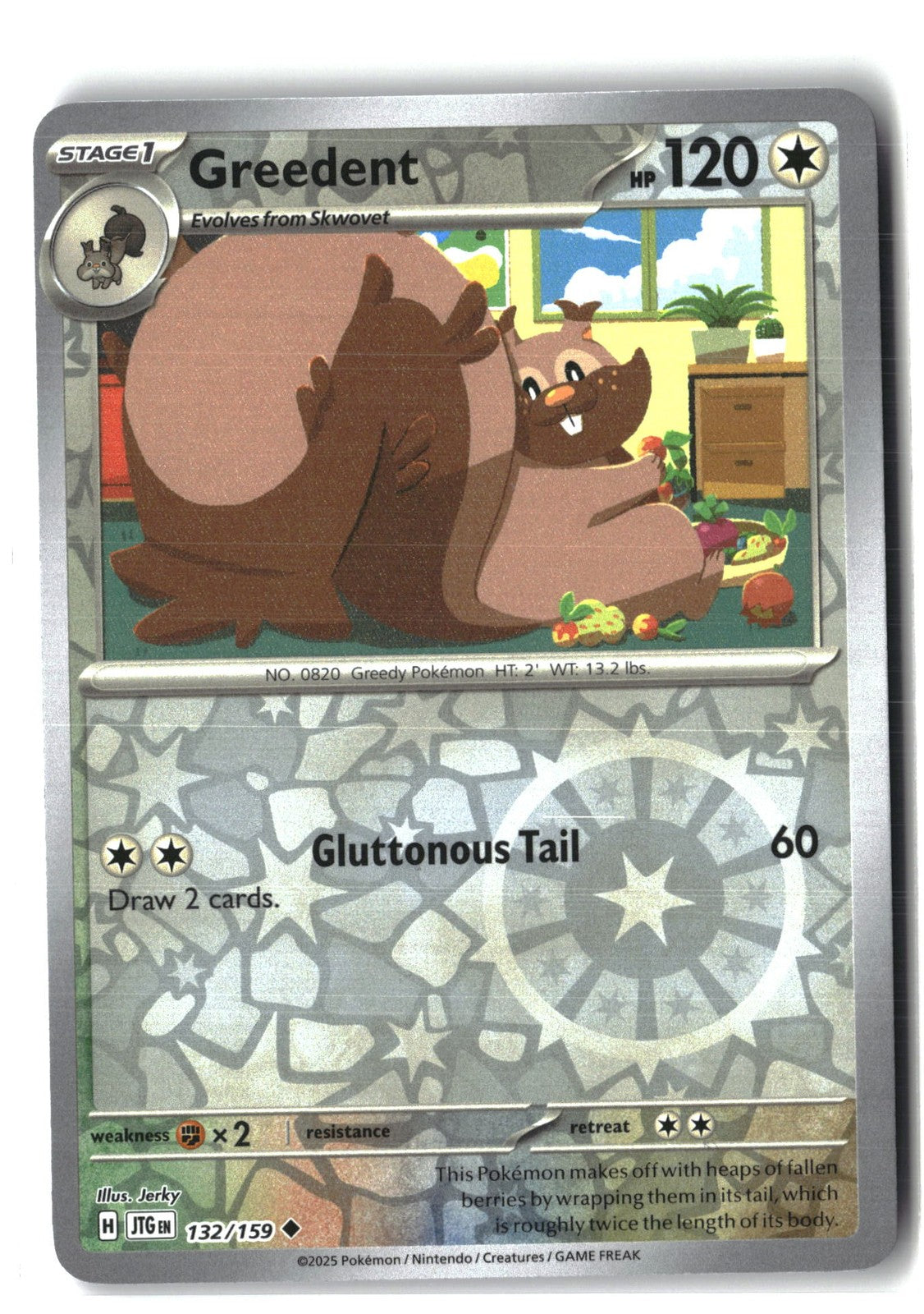 Greedent Reverse Holofoil NM (Journey Together 132/159)