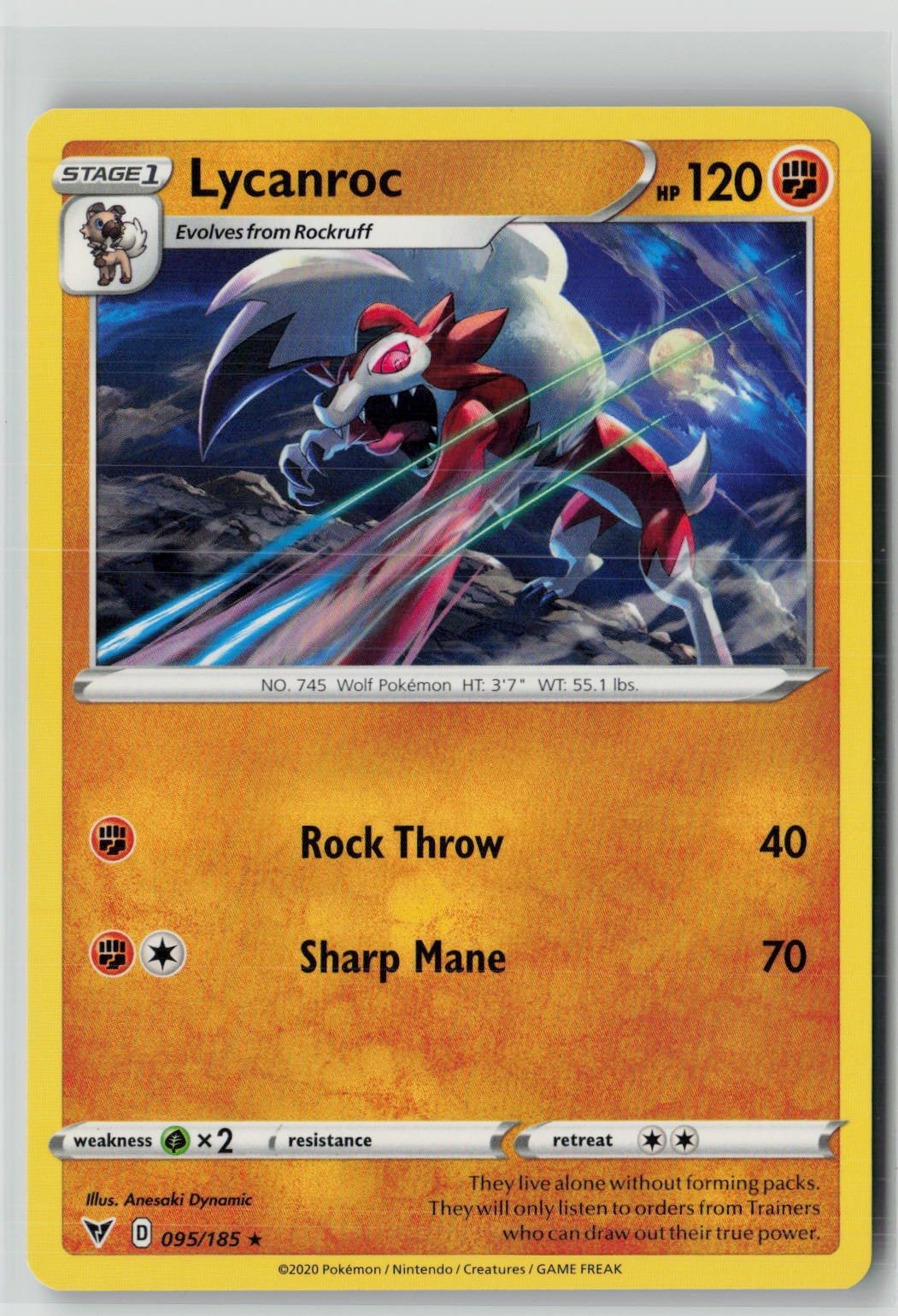 Lycanroc (SWSH04: Vivid Voltage 095/185) NM