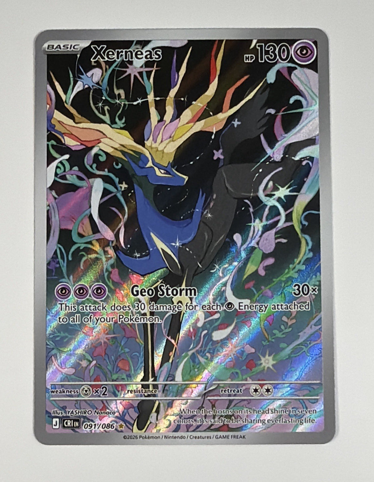 Xerneas (Illustration Rare) Holo Chaos Rising 091/086 Pokemon TCG NM Near Mint