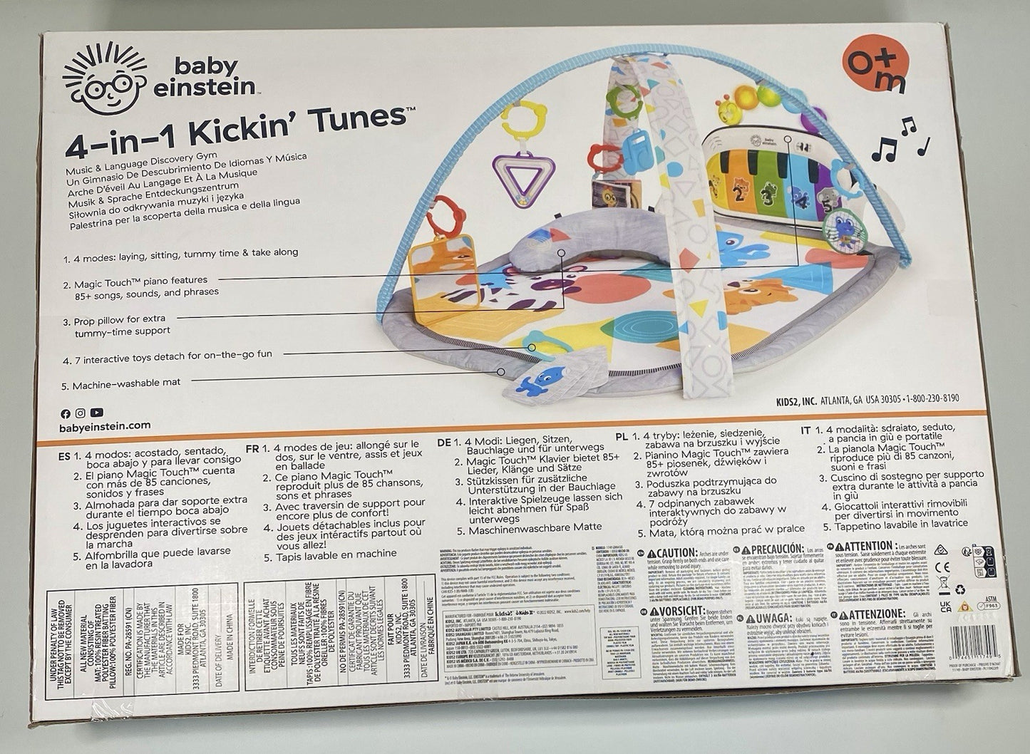 Baby Einstein 4-in-1 Kickin' Tunes Music and Language Discovery Activity Gym NEW