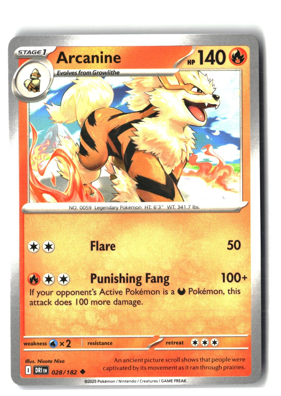 Arcanine (Destined Rivals 028/182) NM