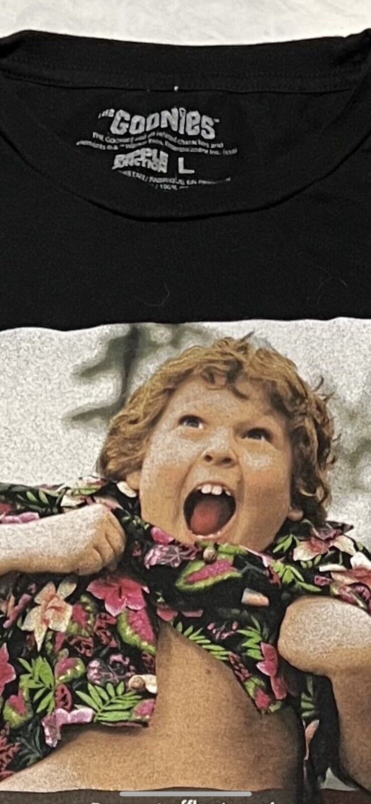 Goonies Do the Truffle Shuffle Men's Large Black Short Sleeve T-Shirt.