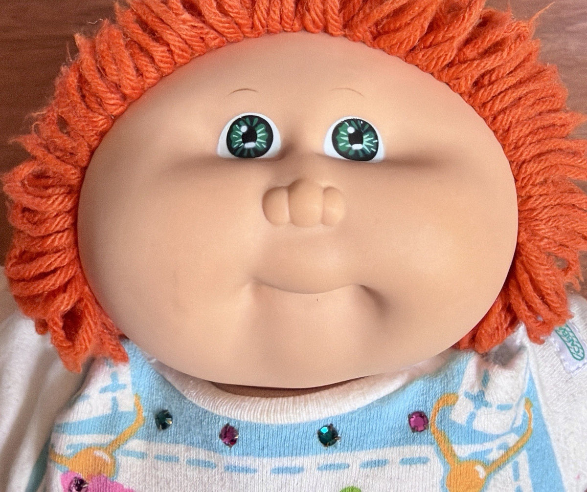 Cabbage Patch Doll 1978 1982 Xavier Roberts Green Eyes & Red Hair, One Piece Pjs