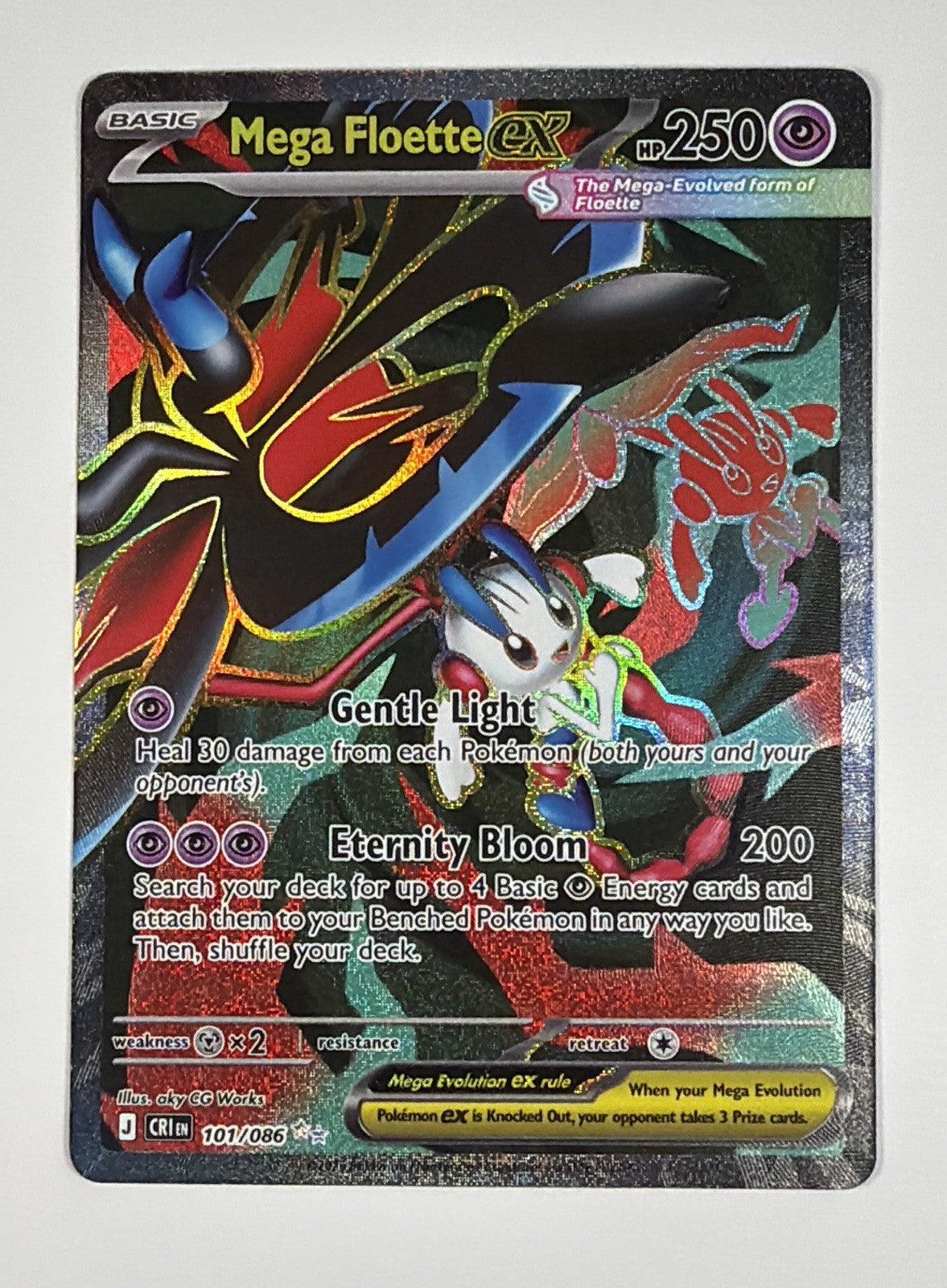 Mega Floette ex 101/086 Ultra Rare Chaos Rising Pokemon Holo Near Mint