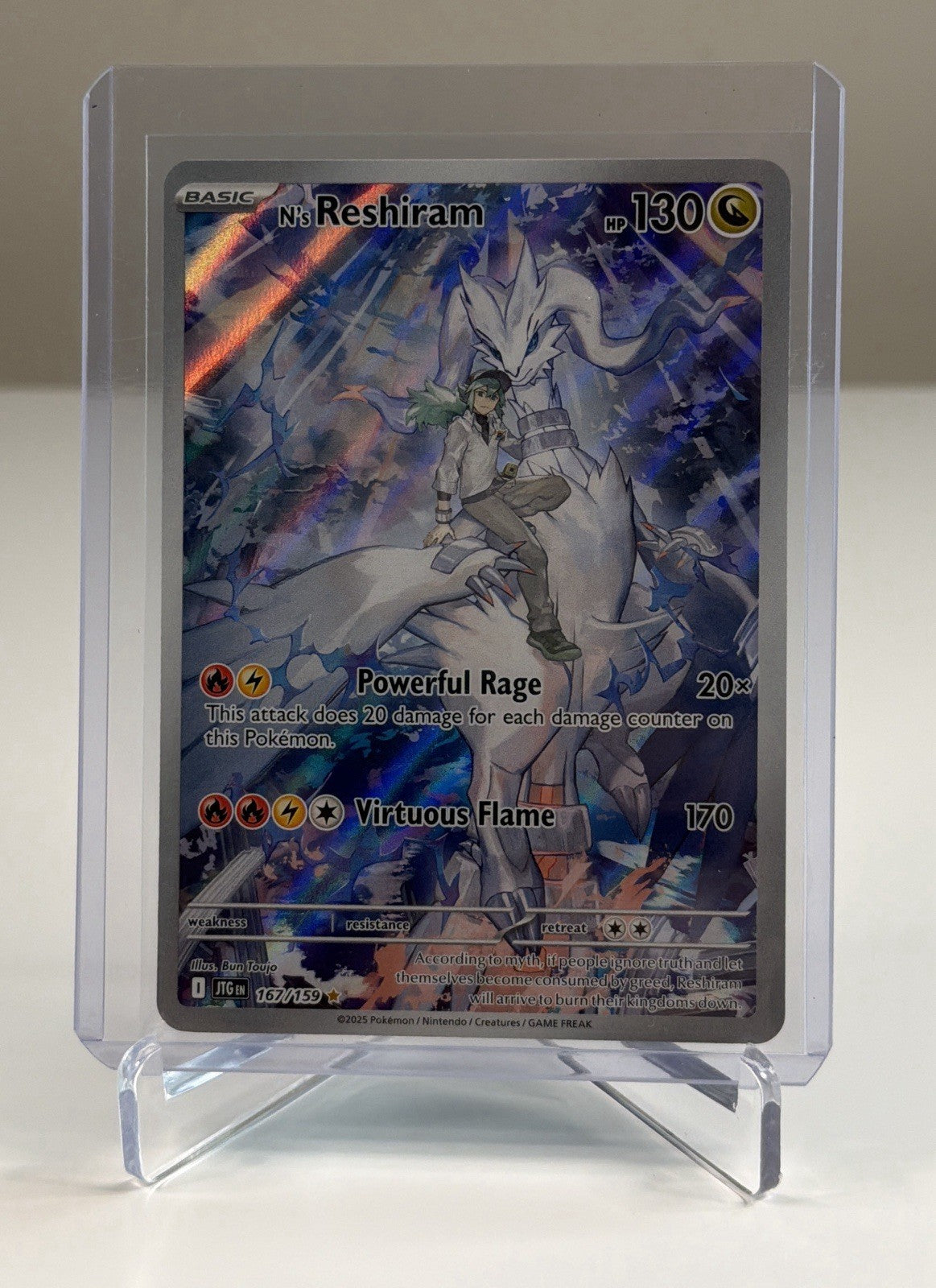 N's Reshiram 167/159 Illustration Rare Journey Together Pokemon Holo Near Mint