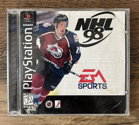 NHL 98 PlayStation 1 PS1 Manual Included + Ad Insert TESTED BLACK LABEL Hockey