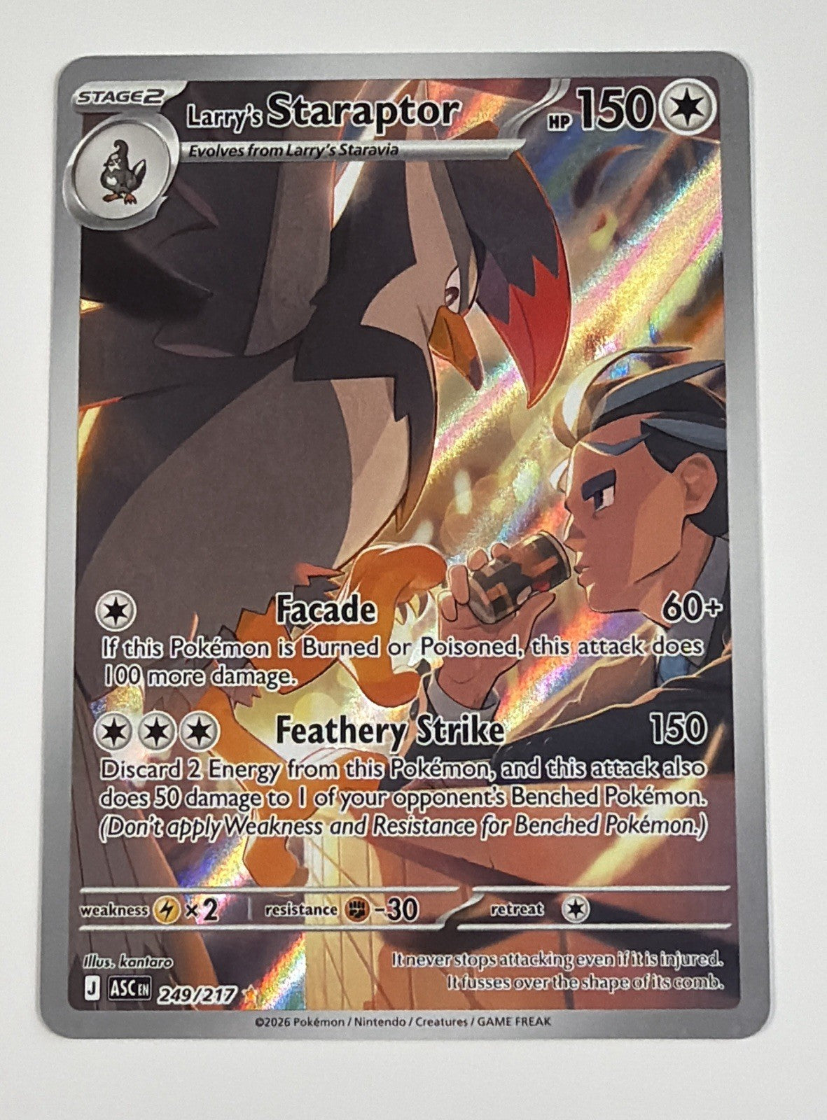 Larry's Staraptor 249/217 Illustration Rare ME: Ascended Heroes Pokemon TCG NM