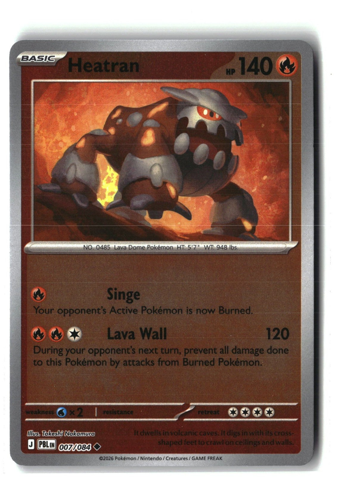 Heatran Reverse Holofoil NM (Pitch Black 007/084)
