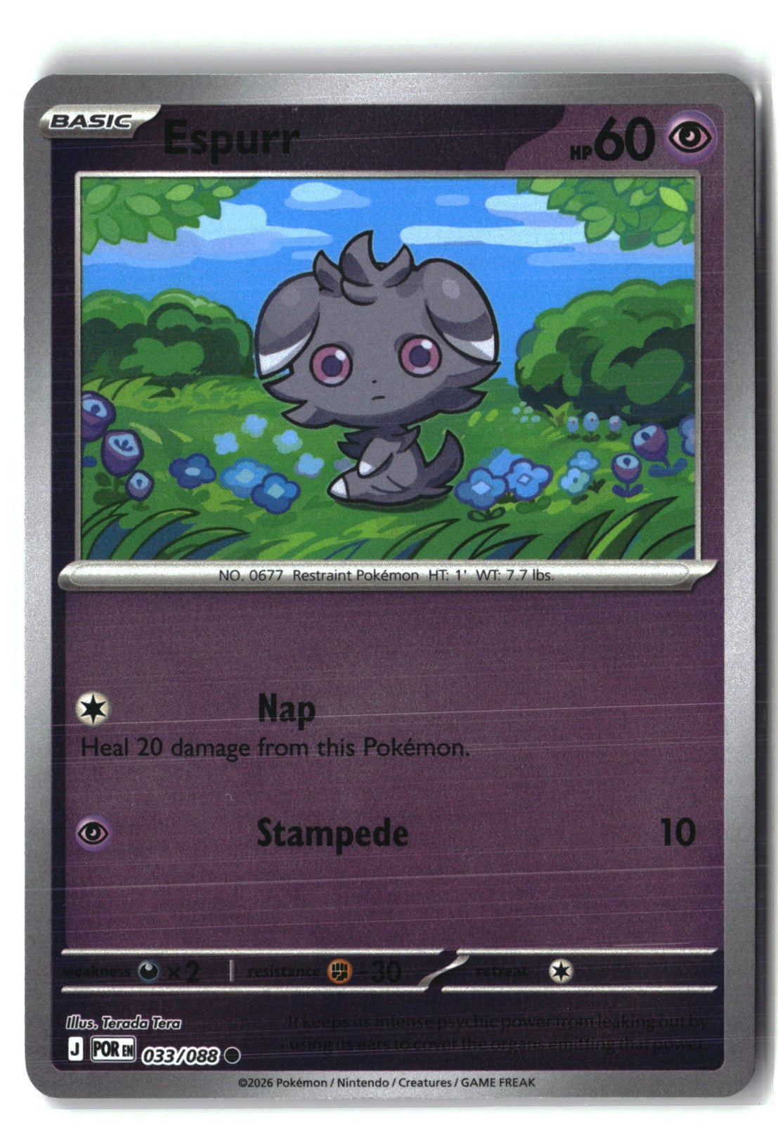 Espurr Reverse Holofoil NM (Perfect Order 033/088)
