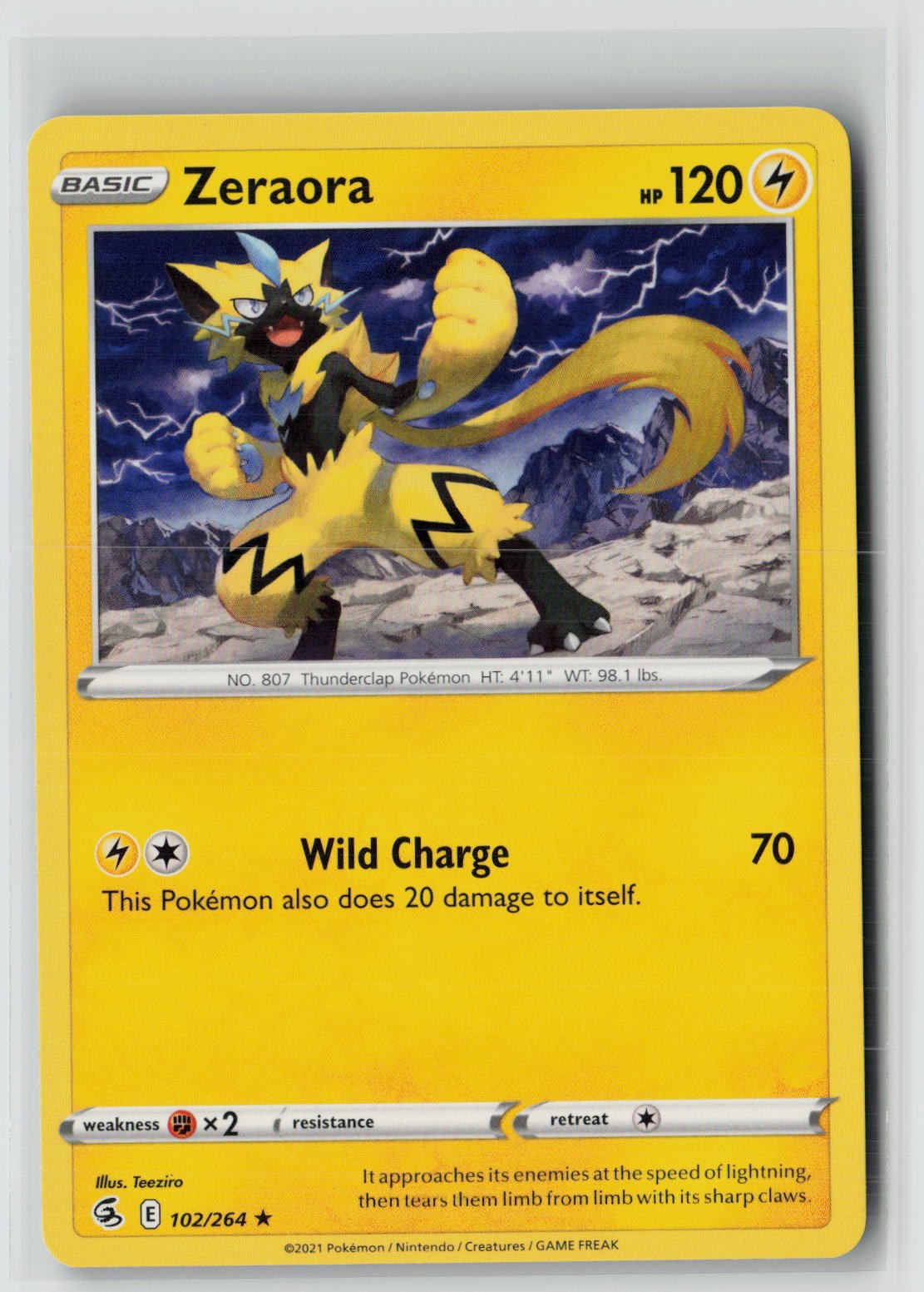 Zeraora (SWSH08: Fusion Strike 102/264) NM