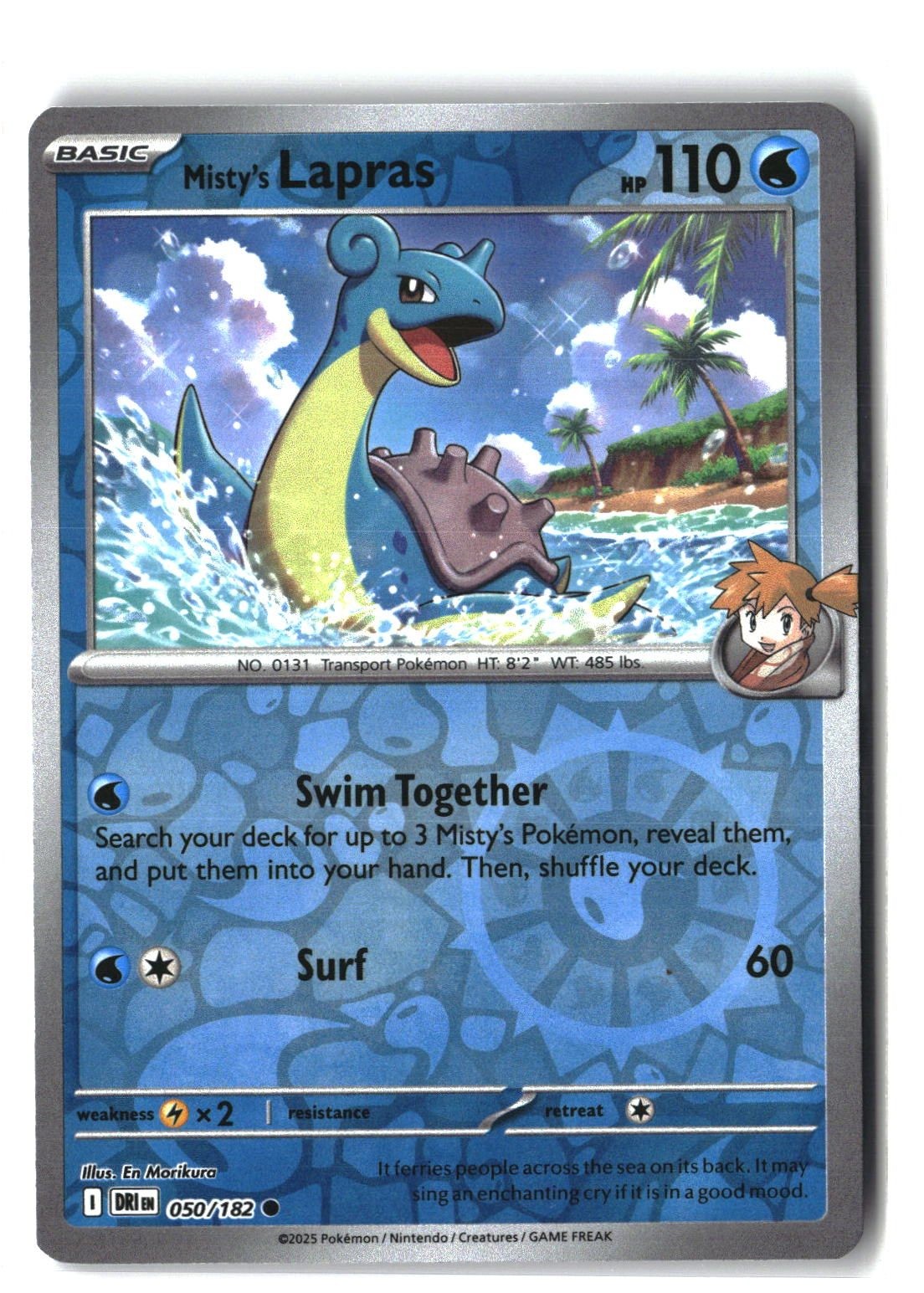 Misty's Lapras Reverse Holofoil NM (Destined Rivals 050/182)
