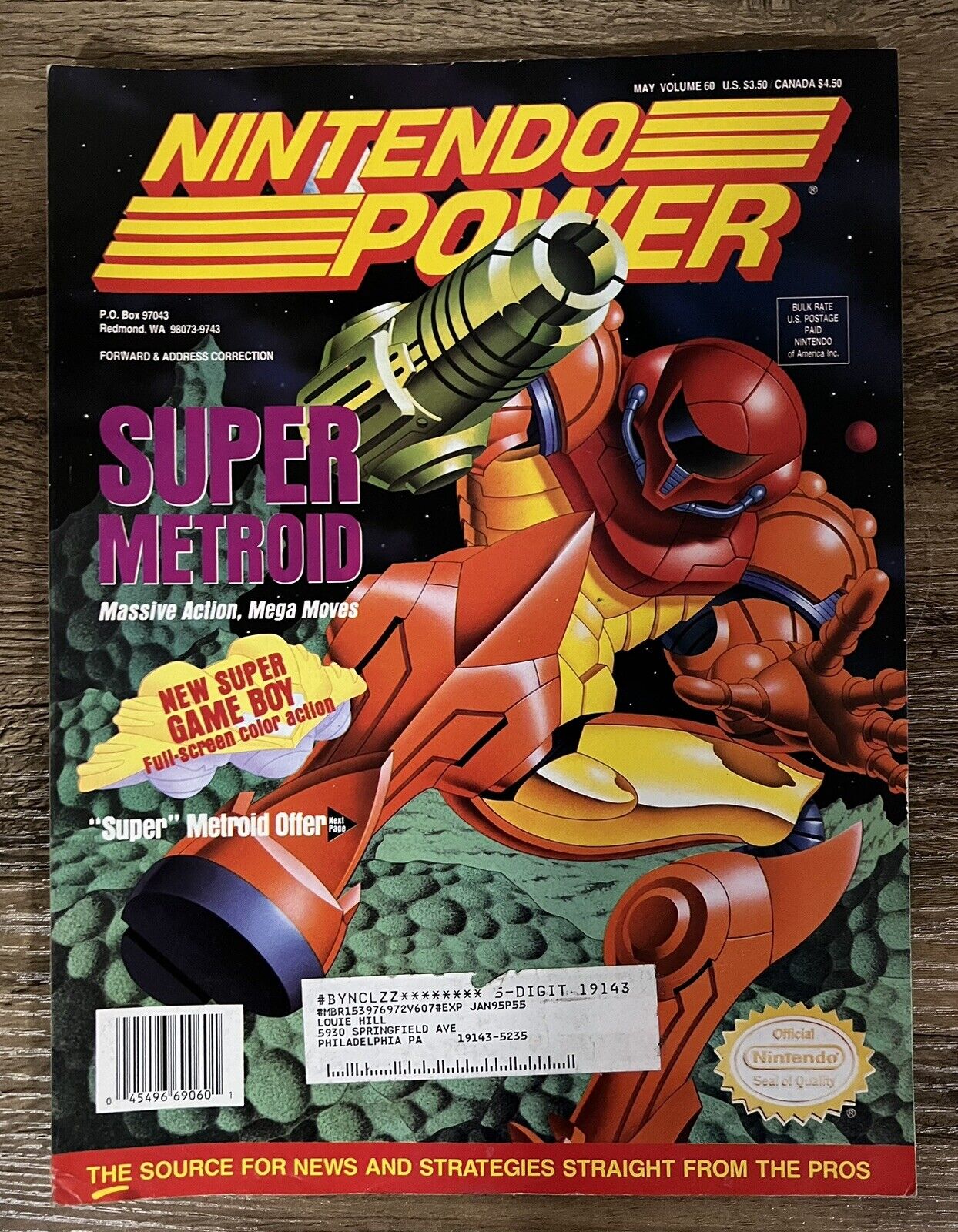 Nintendo Power Magazine Vol 60 Super Metroid W/ Jungle Book Poster & Power Cards