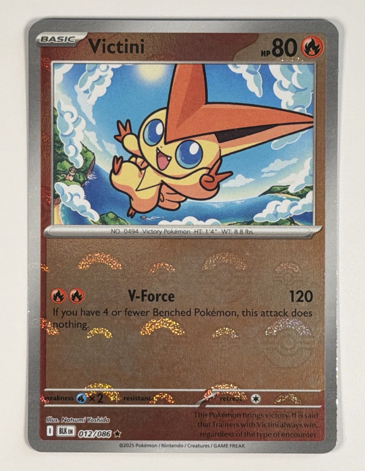Pokémon TCG Victini Pokeball Reverse Holo Rare 12/86 Near Mint NM