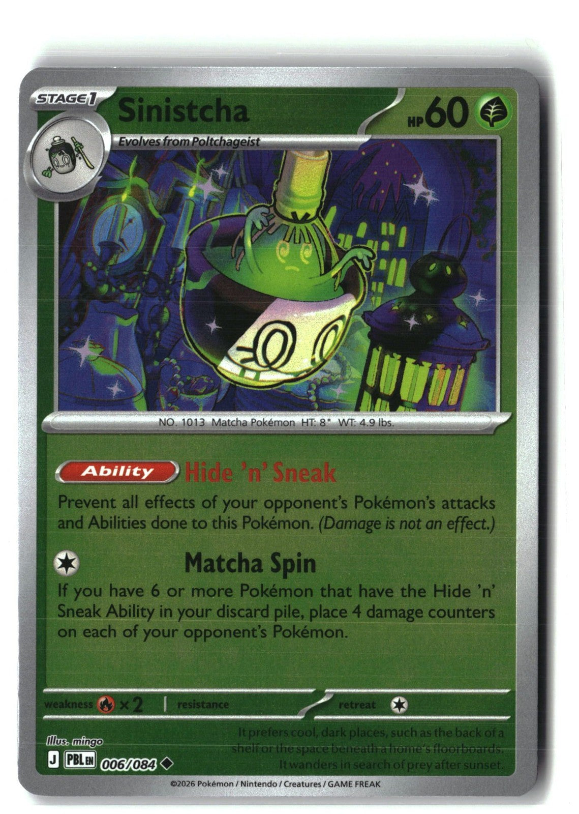 Sinistcha Reverse Holofoil NM (Pitch Black 006/084)