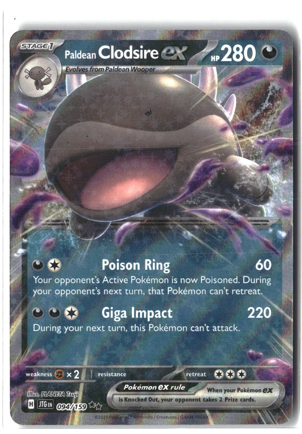 Paldean Clodsire ex Holofoil NM (Journey Together 094/159)