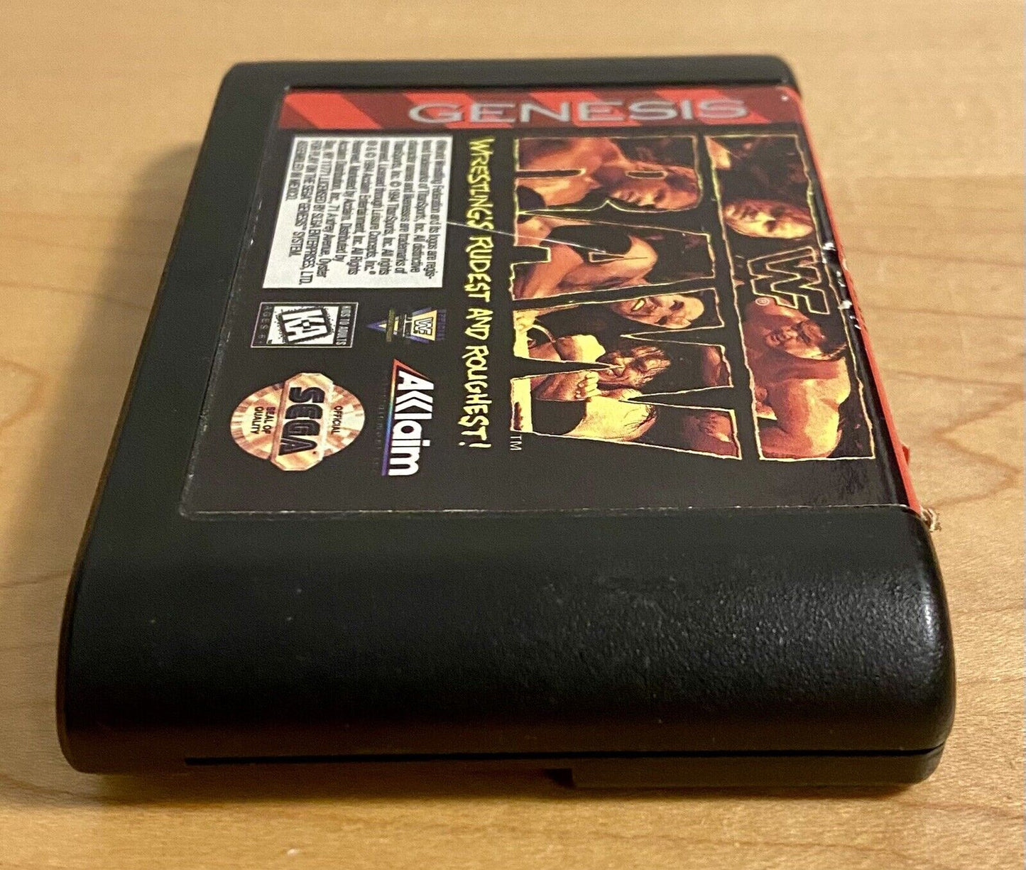 WWF Raw (Sega Genesis, 1994) CIB W/ Manual, Authentic, Cleaned, & Tested