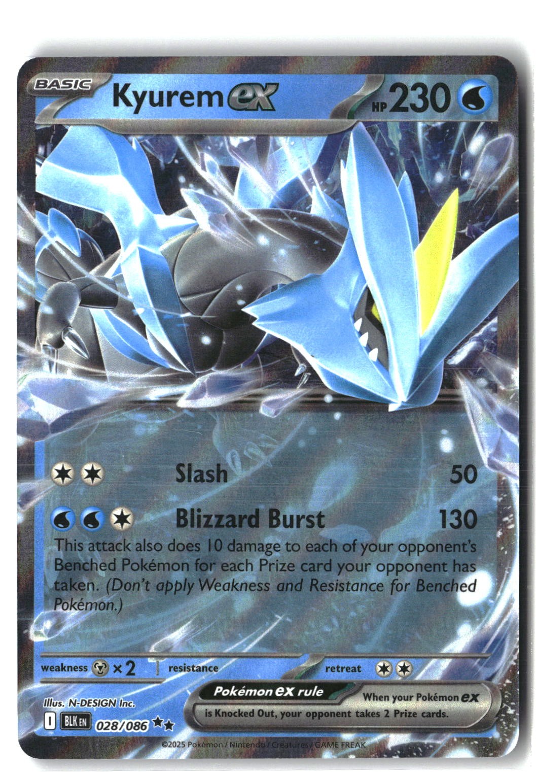 Kyurem ex Holofoil NM (SV: Black Bolt 028/086)