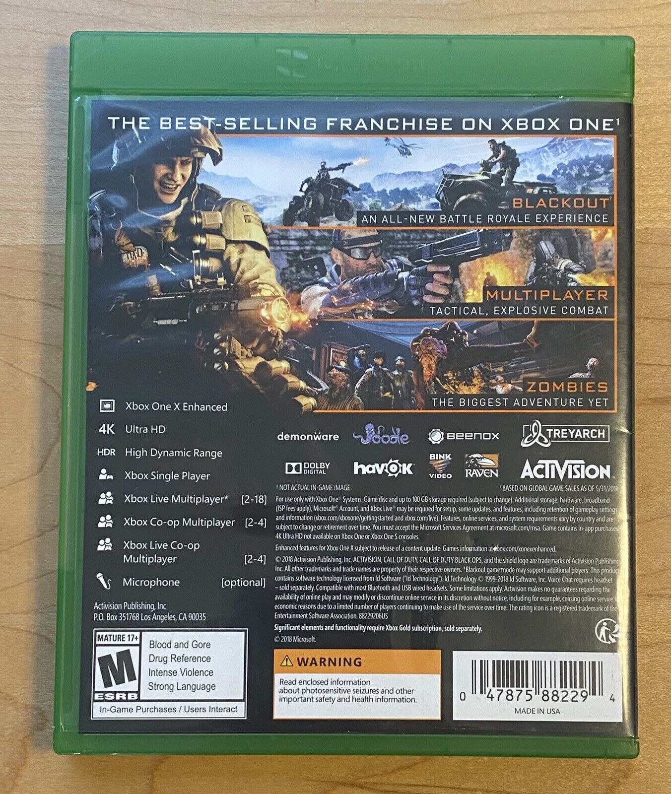 Call of Duty: Black Ops 4 (Microsoft Xbox One, 2018)