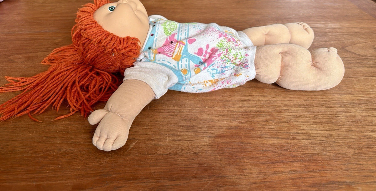 Cabbage Patch Doll 1978 1982 Xavier Roberts Green Eyes & Red Hair, One Piece Pjs
