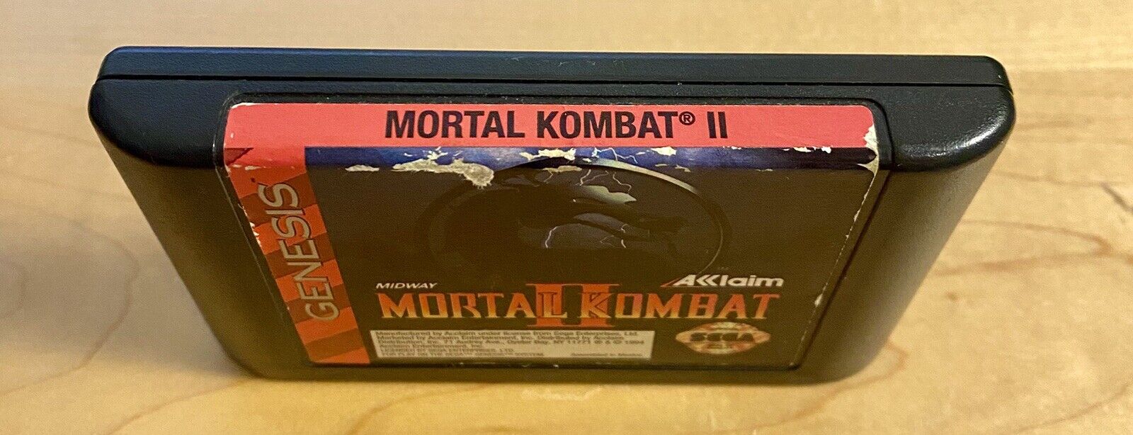 Mortal Kombat II 2 (Sega Genesis, 1994) Authentic, Tested & Works, Cart Only