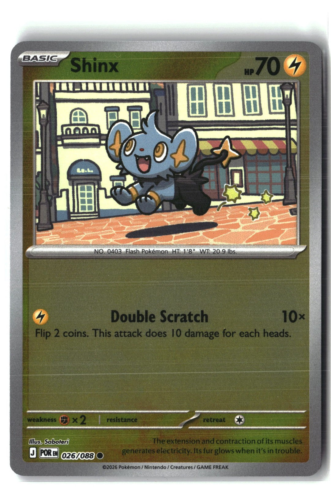 Shinx Reverse Holofoil NM (Perfect Order 026/088)