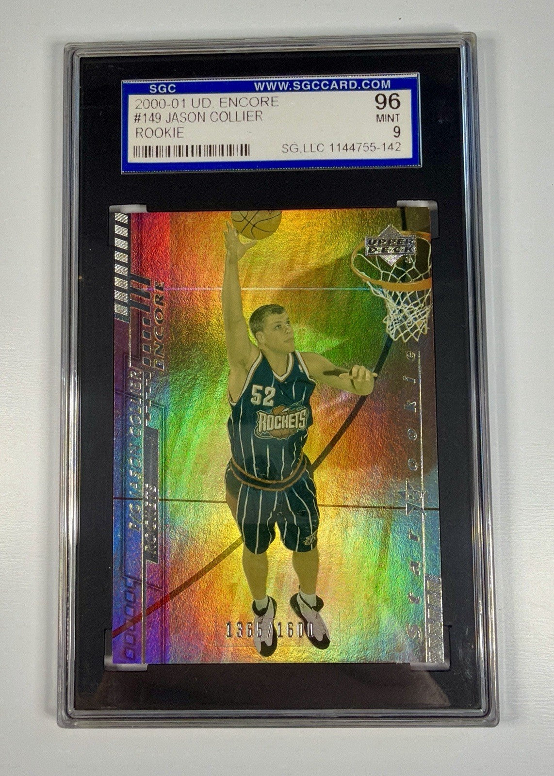 2000-01 UPPER DECK ENCORE JASON COLLIER #149 SGC 96 MINT 9 Holo 1365/1600