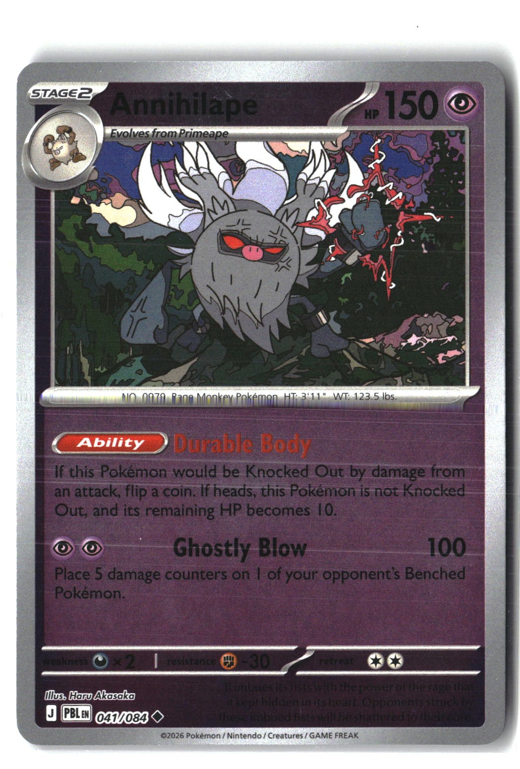 Annihilape Reverse Holofoil NM (Pitch Black 041/084)