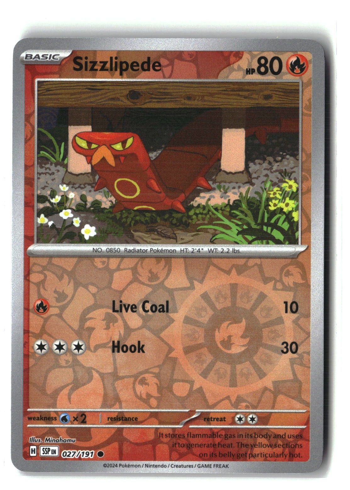 Sizzlipede Reverse Holofoil NM (Surging Sparks 027/191)