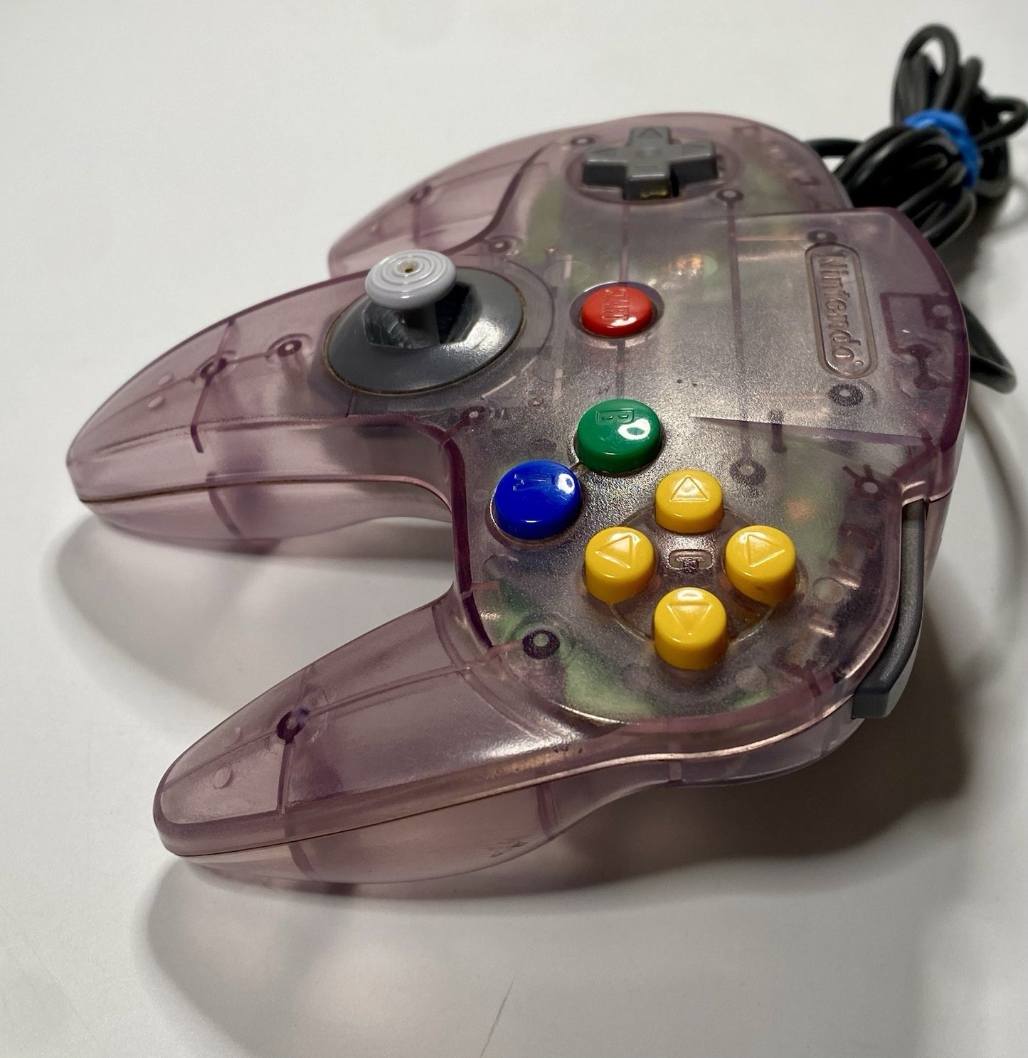 Nintendo 64 N64 Clear Atomic Purple Controller OEM Original All Buttons Tested!