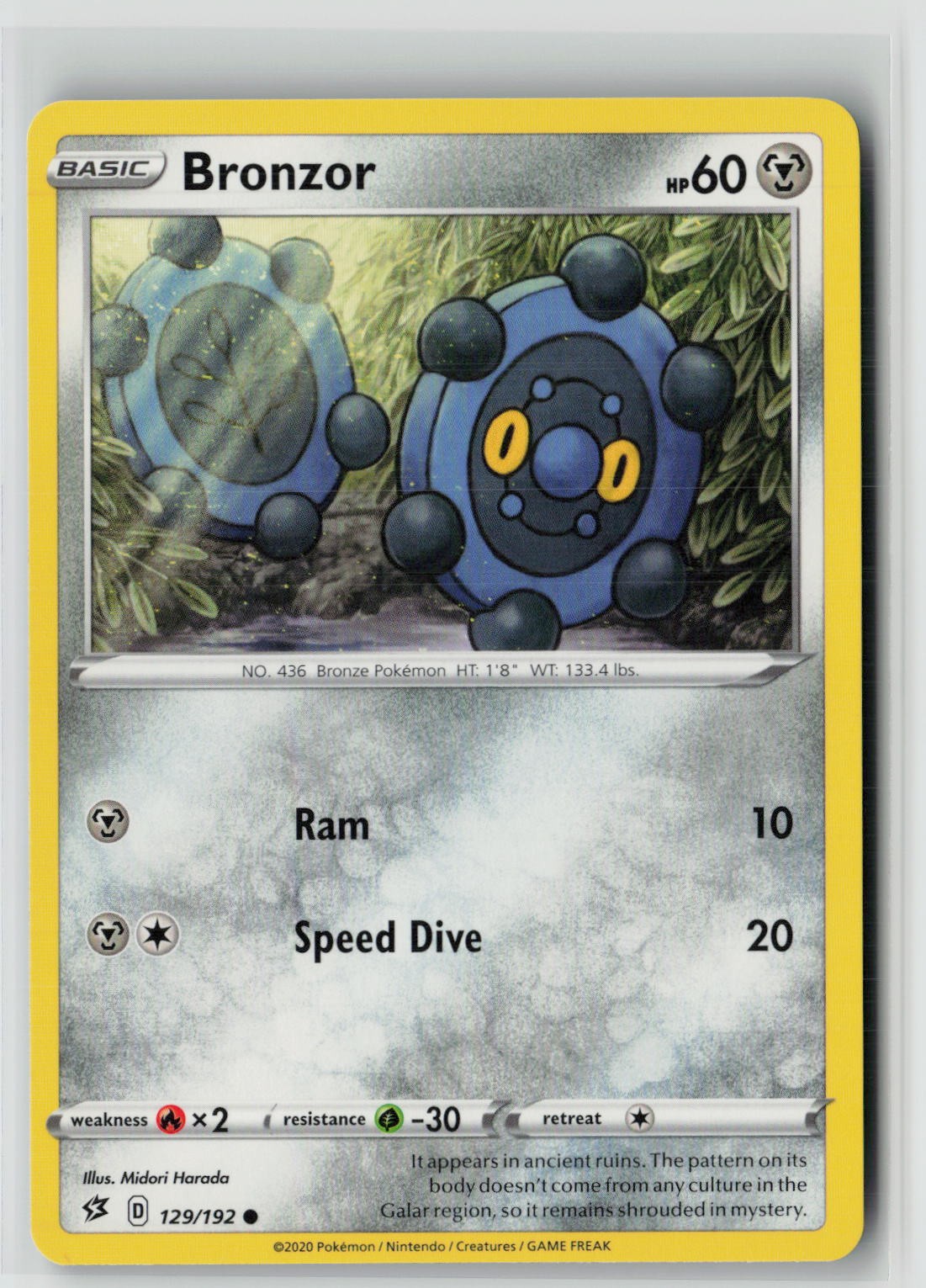 Bronzor (SWSH02: Rebel Clash 129/192) NM