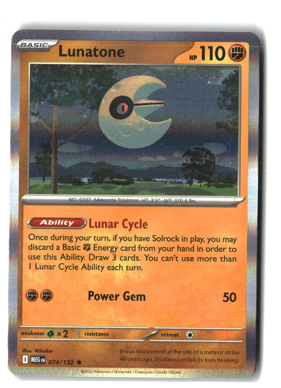 Lunatone Holofoil NM (Mega Evolution 074/132)